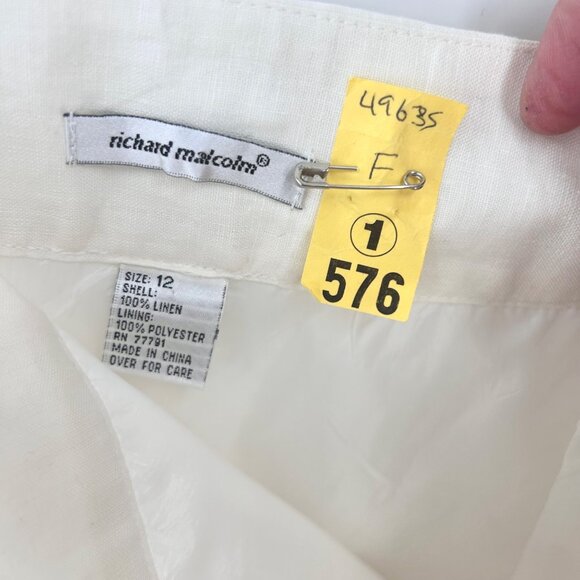 RICHARD MALCOLM LONG WHITE LINEN MAXI SKIRT - 12 - Picture 3 of 9
